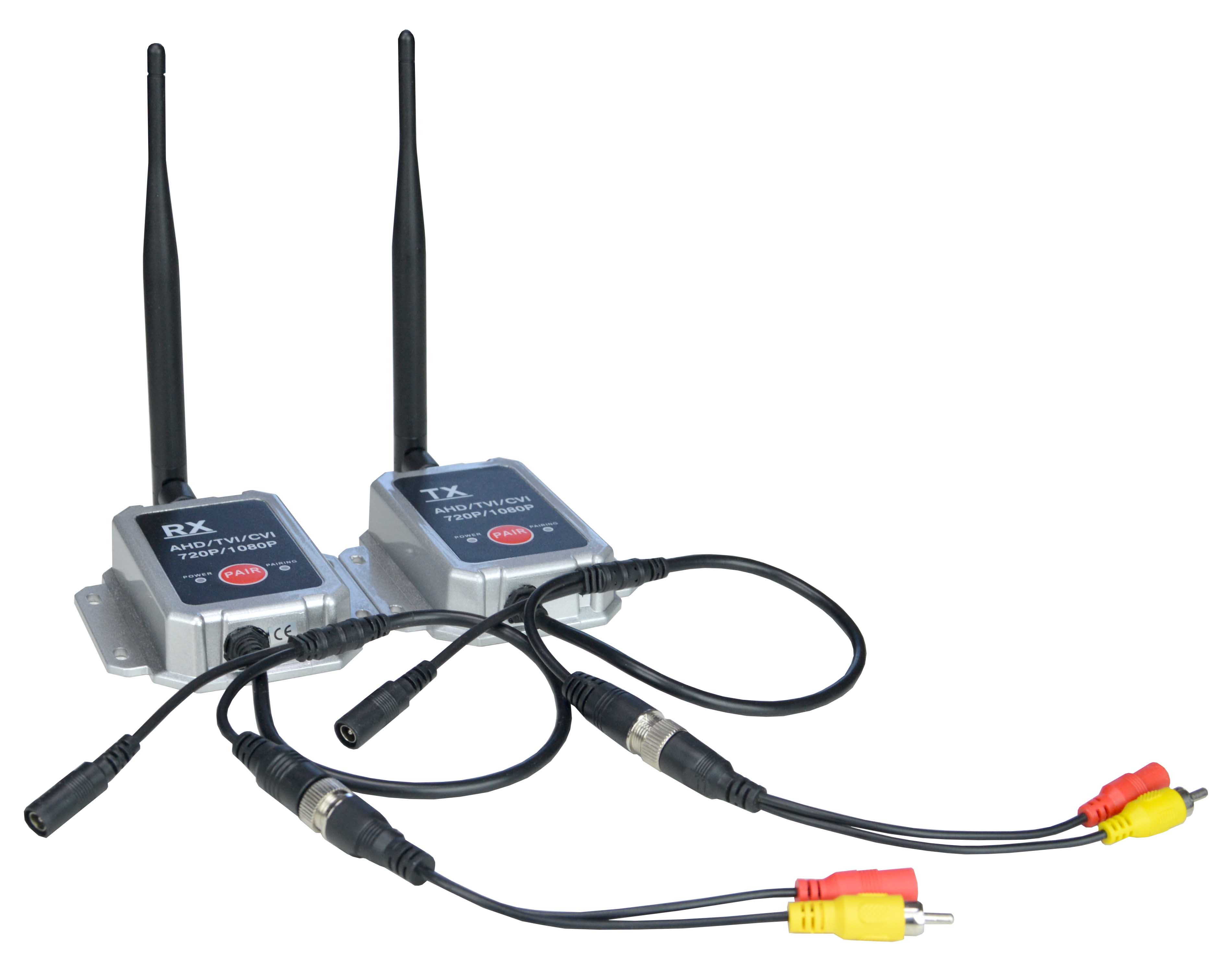 Wireless video transmitters for analog cameras for wirefree AHD and